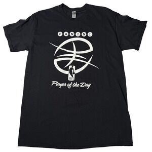 Panini NBA Player of the Day T-Shirt Men sz M Black Basketball 100% Cotton Tee